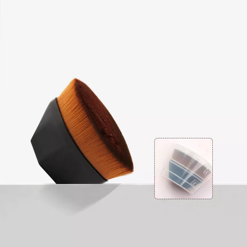 Professional foundation brush kit for BB cream and loose powder application in black, white, and pink