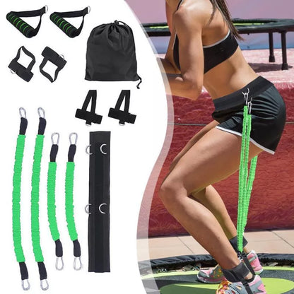 Drawstring elastic resistance band set in multiple colors for fitness training