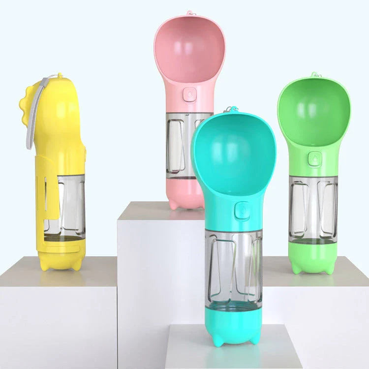 Multi-Functional Pet Water Bottle with Waste Bag Storage
