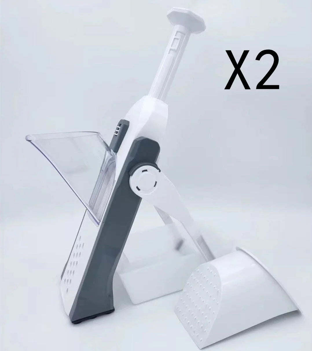 Multifunctional Vegetable Slicer and Chopper with Stainless Steel Blades and ABS Plastic Construction
