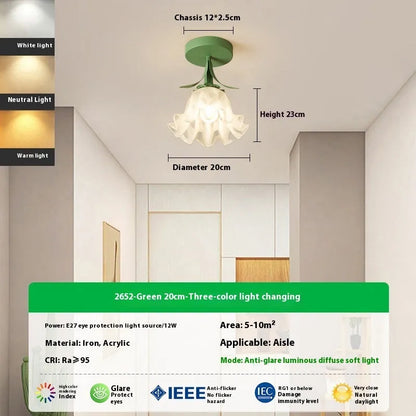 Cream Linglan flower design corridor aisle light with LED illumination and remote control for dimming