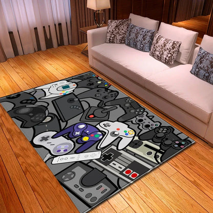 Rectangular polyester cartoon mat measuring 99.1x152.4cm with machine-woven construction