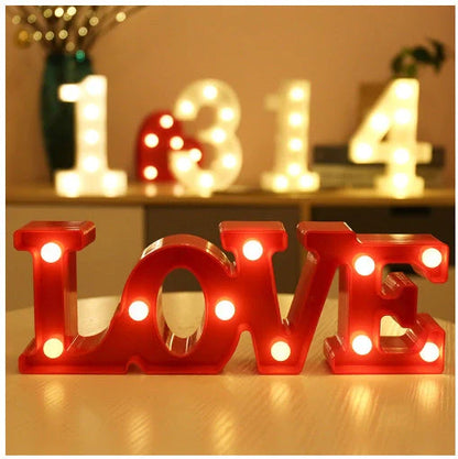 Luminous LED Letter Number Night Light with remote control for weddings and parties