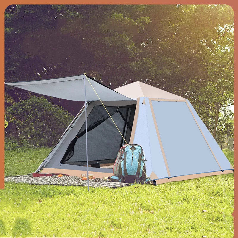 Qingyun Aluminum Pole Tent quick-open design for camping and beach outings