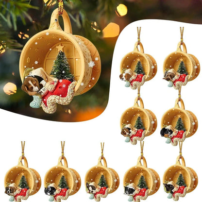 8cm acrylic sausage dog hanging decoration in multiple colours for home display