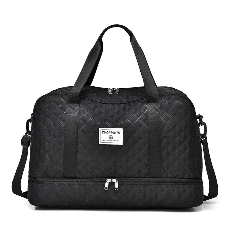 Oxford cloth travel bag with 36-55 litre capacity in street trend style with sewing thread details