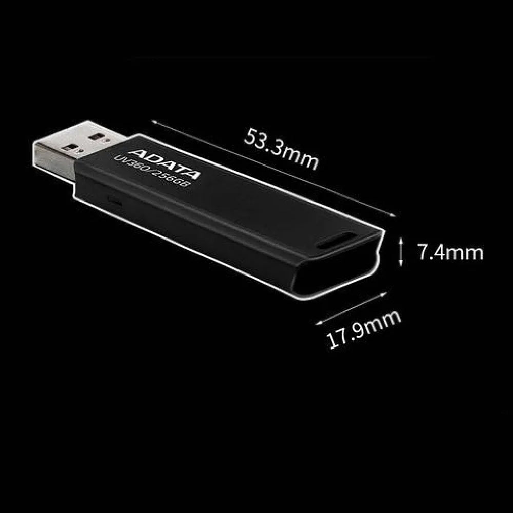 Black car-mounted USB flash drive with waterproof design showing compact dimensions
