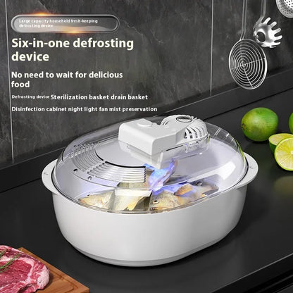 A modern simple style aluminium quick defrosting plate for household kitchen use.