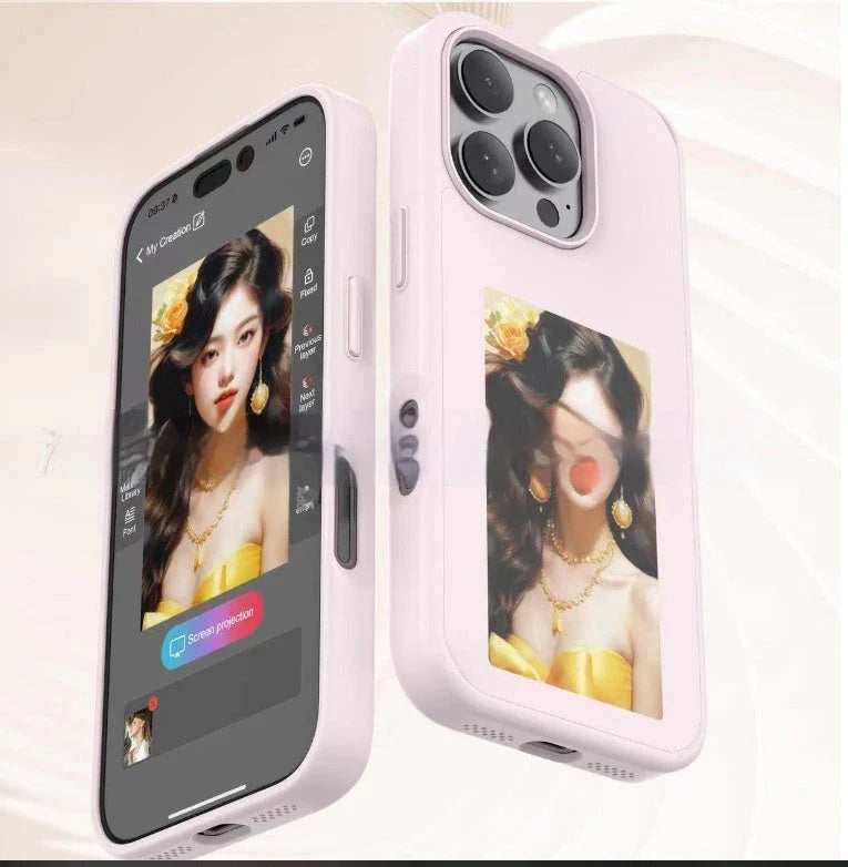 Personalized E-ink Phone Case with Vibrant Projection and Customizable Design