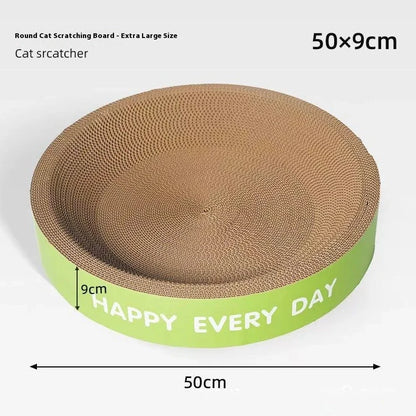 Green round cat nest with integrated scratching surfaces, 50cm diameter and 55cm height