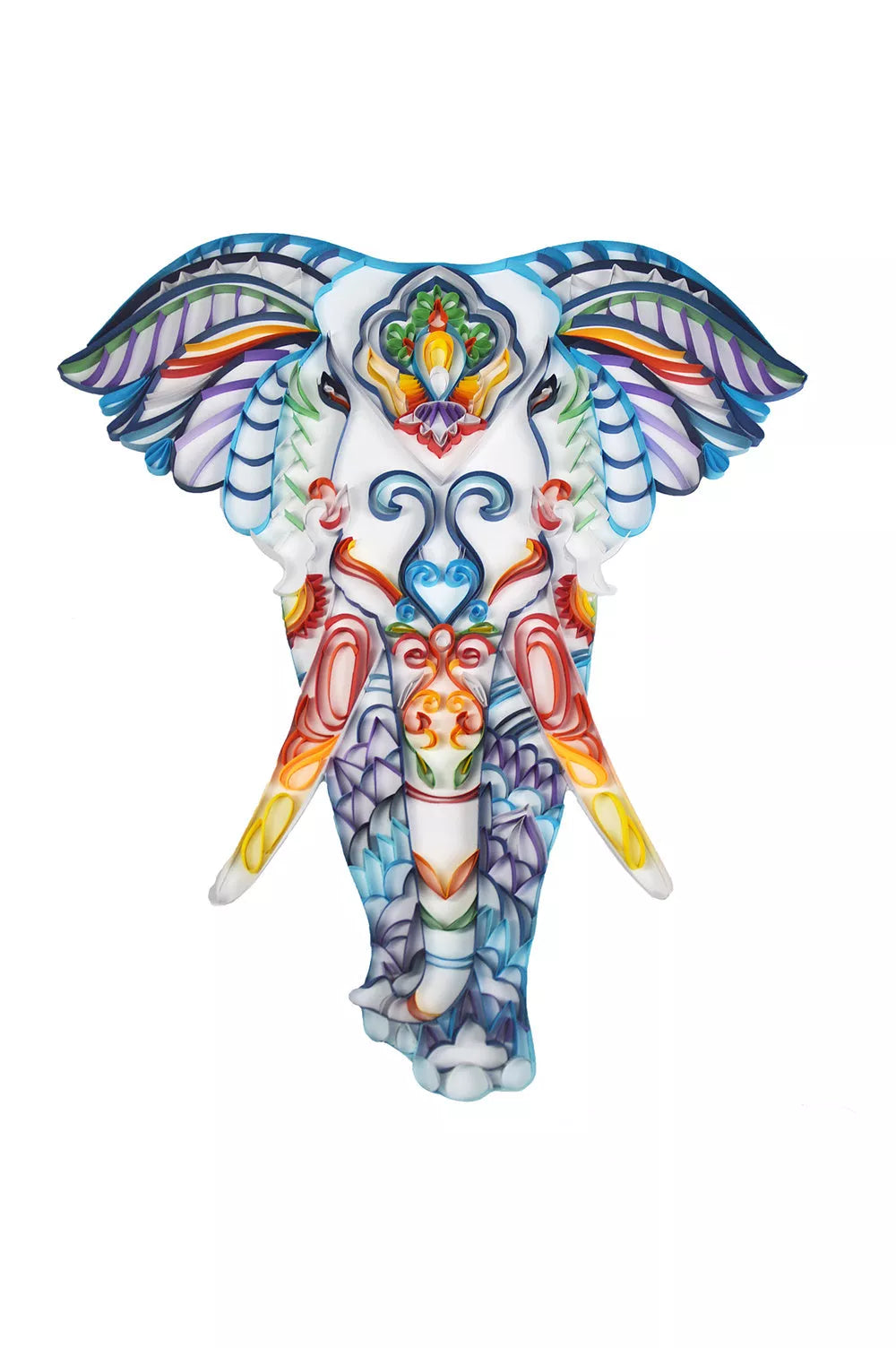 Handmade quilted paper painting craft kit with tools and materials for DIY decor