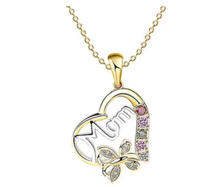 Elegant gold-plated heart-shaped ring with multi-colored rhinestone embellishments, a thoughtful Mother's Day gift