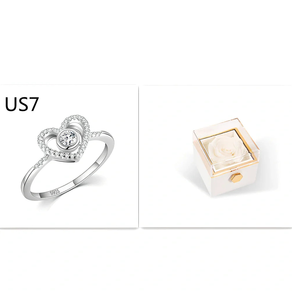 Acrylic rotating rose jewelry box in sapphire blue, 10cm diameter with three-layer storage and carrying bag