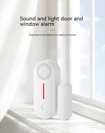 WiFi door magnetic sensor alarm unit for wireless home security with sound and light alerts