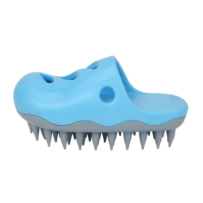 TPR pet bath massage cleaning brush for dogs in blue and yellow colour options