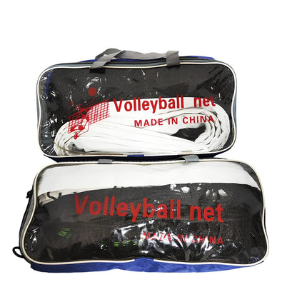 Black polyethylene volleyball net with four sides standard construction showing rope thickness detail