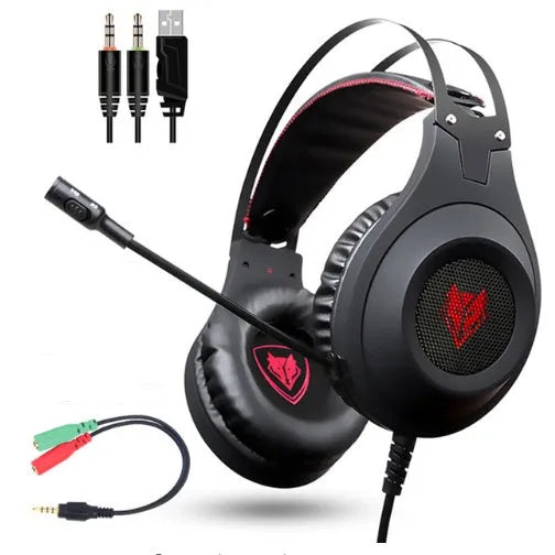 NUBWO N2 black gaming headset with microphone and adjustable headband