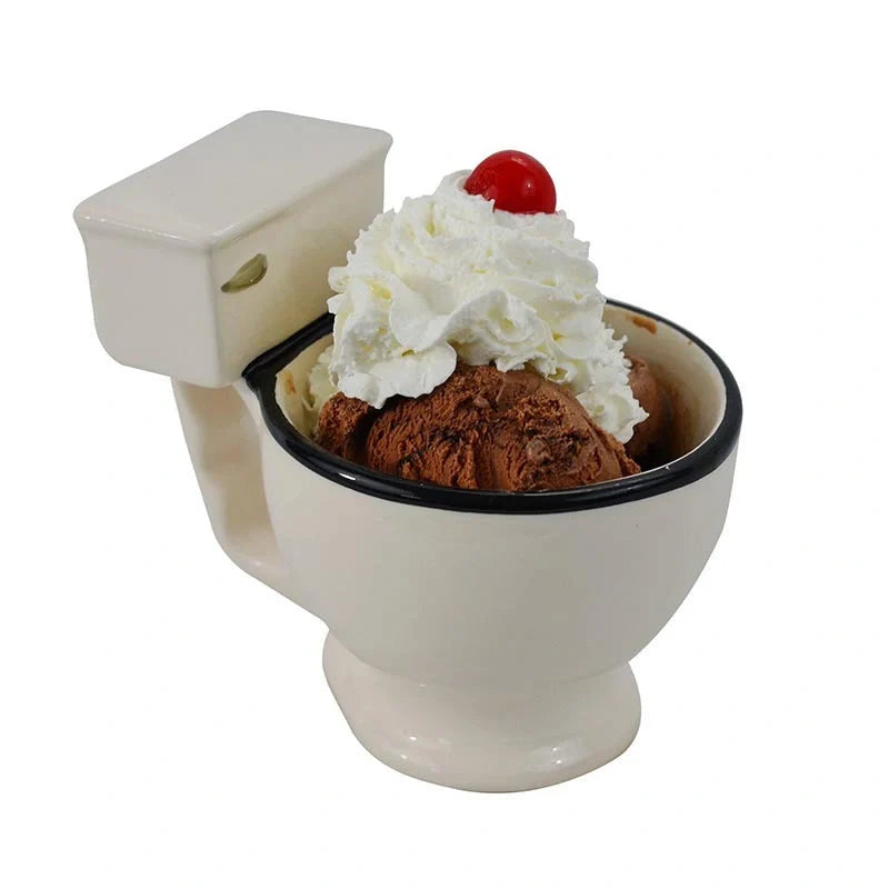 Toilet-shaped ceramic mug with handgrip, perfect for coffee or tea, 280 ml capacity