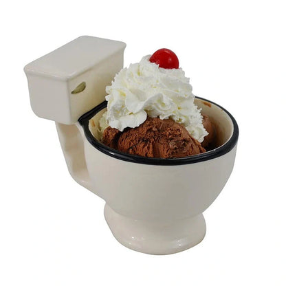 Toilet-shaped ceramic mug with handgrip, perfect for coffee or tea, 280 ml capacity