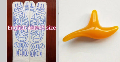 Acupressure foot massager socks with reflexology charts for targeted relief