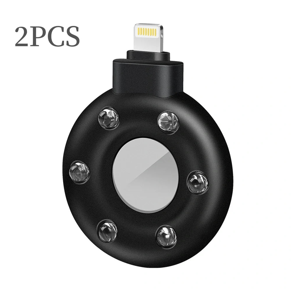 Anti-sneak camera detector with USB charging port and plastic housing in black colour option