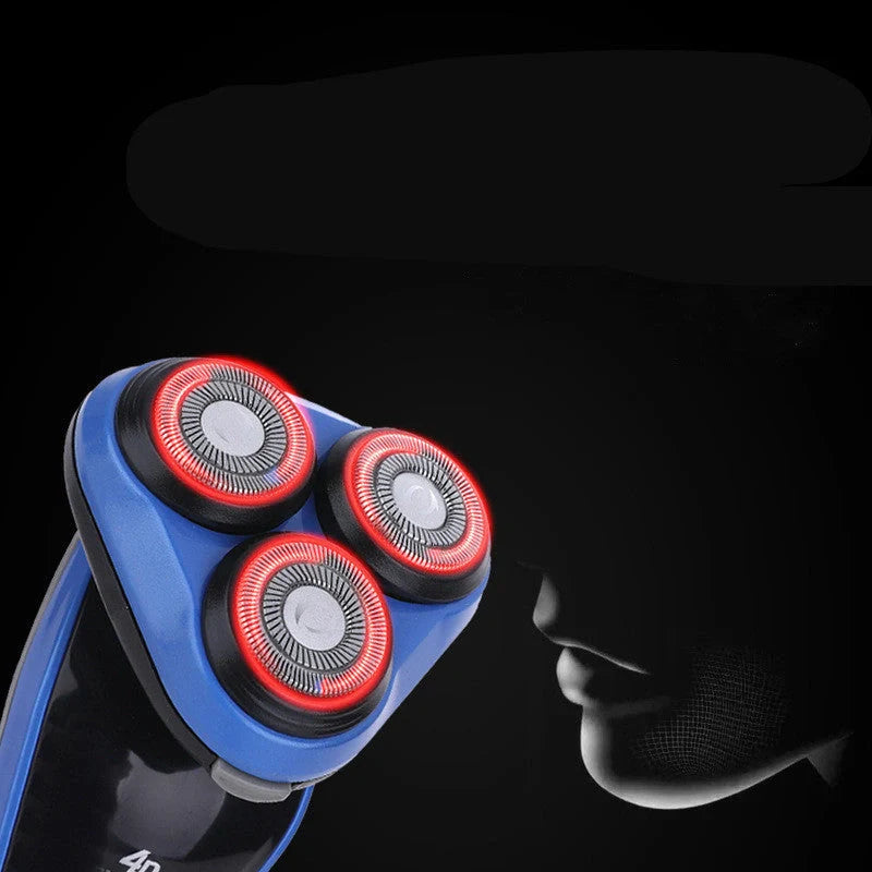4-in-1 electric shaver for men with triple blade, rechargeable trimmer