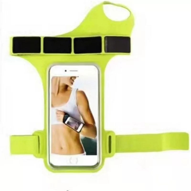 Waterproof sports armband for smartphones with card slot in black, green, blue, and rose red