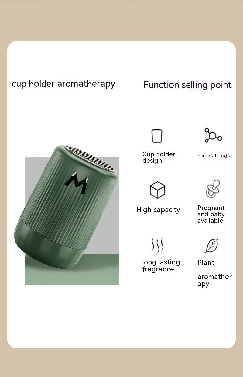 Solid car aromatherapy fragrance diffuser in compact 10 x 6 cm size for vehicle and indoor use