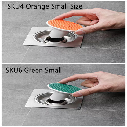 Whale Magnetic Suction Floor Drain Cover in white, orange, or green, blocking sewer odors with a tight seal
