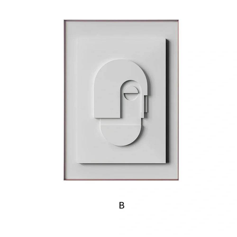 Frameless three-dimensional abstract geometric Morandi canvas hanging painting, sizes 10x15cm to 60x90cm, 59-138g weight