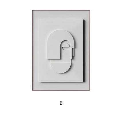 Frameless three-dimensional abstract geometric Morandi canvas hanging painting, sizes 10x15cm to 60x90cm, 59-138g weight