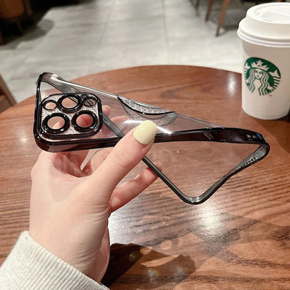 Electroplated diamond ring design iPhone case in various colors with lens protection