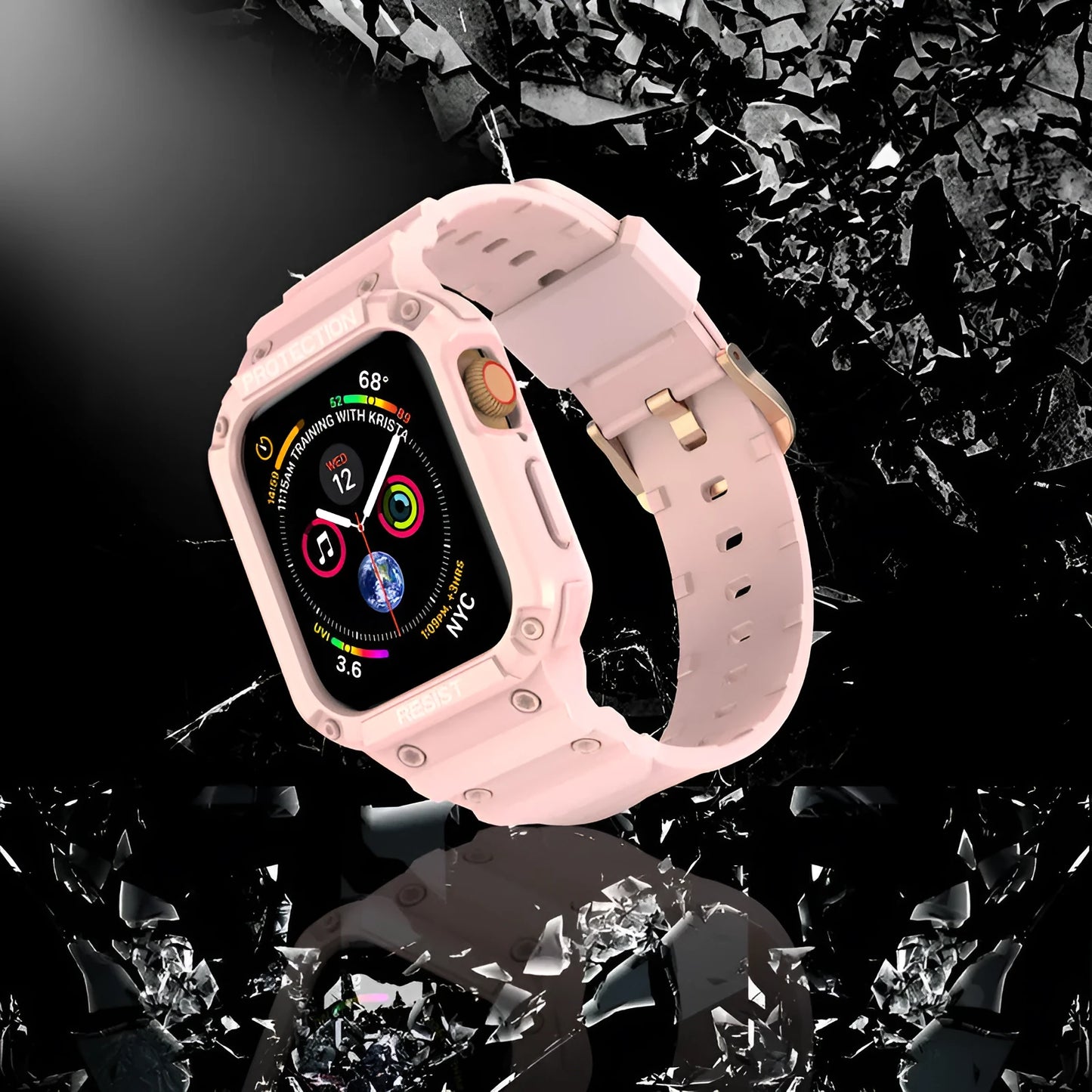 Soft TPU Apple Watch Series 8 compatible sport strap in multiple colours for 38mm and 42mm models