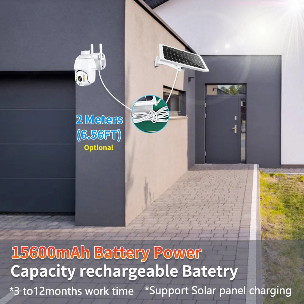 4G LTE Smart Home Security Camera with solar panel and 1080P resolution