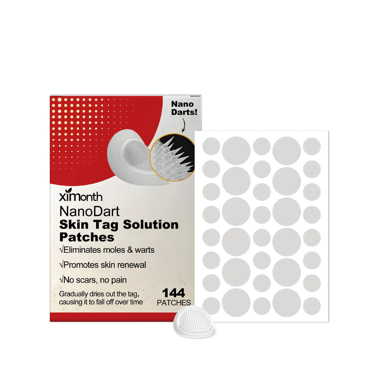 Invisible skin repair patches with tea tree oil in 144-pack with microdart technology