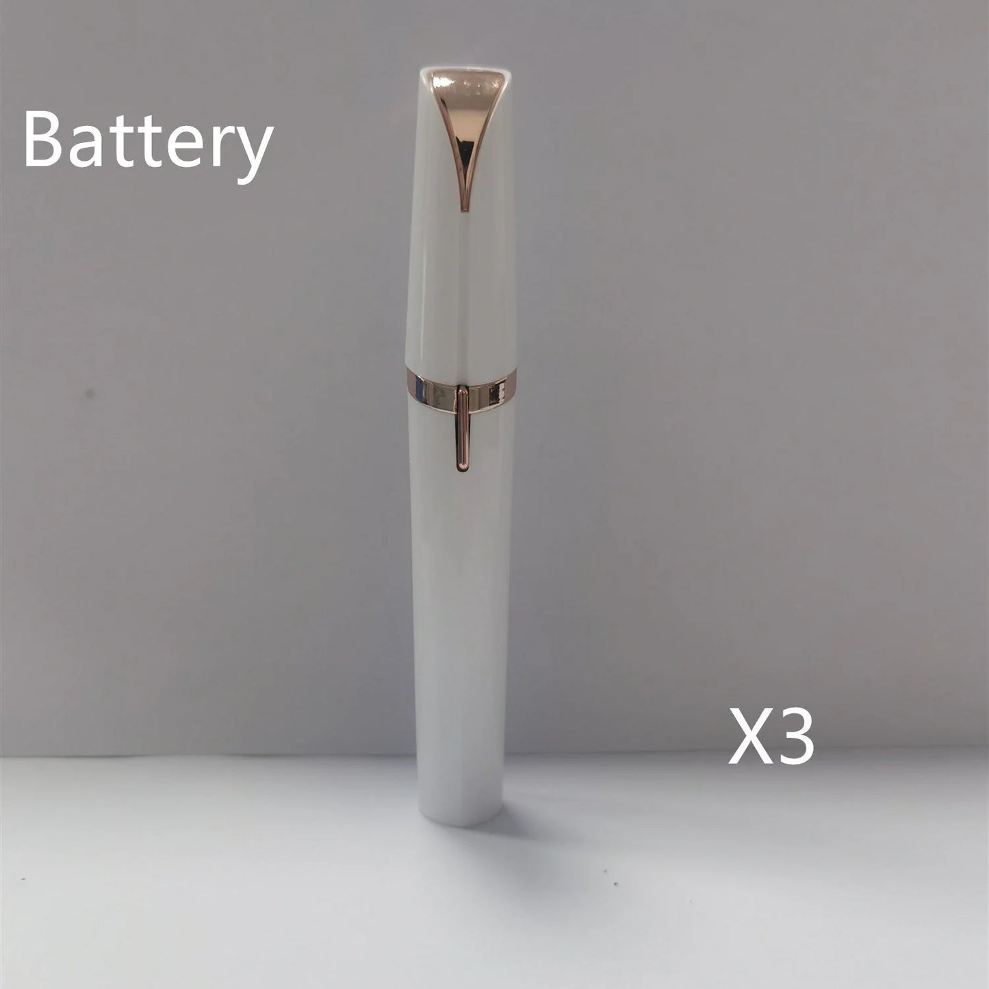 Mini electric eyebrow trimmer with LED light and gold plated head