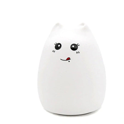 Adorable cat design LED night light for children with color-changing feature
