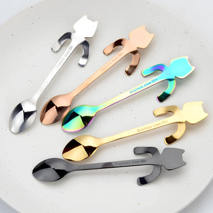304 stainless steel coffee spoon with cartoon animal handle measuring 11.8cm length