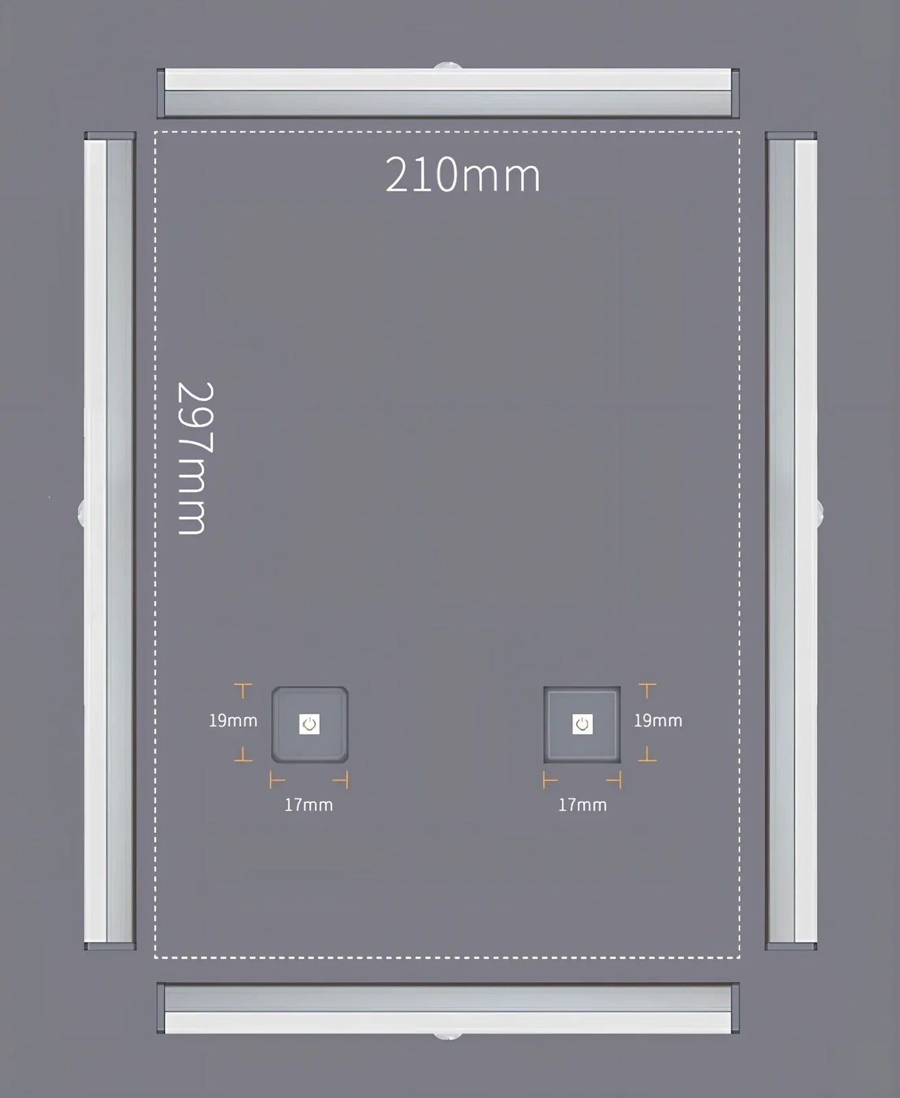 LED human body induction magnetic closet light showing aluminium shell and magnetic attachment for wardrobe installation