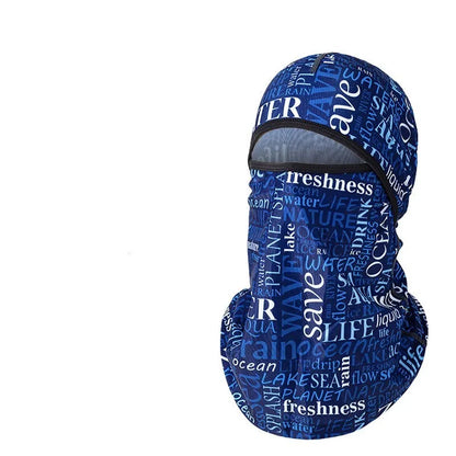 Motorcycle head cover with gloves in patterned grey street style for autumn winter travel