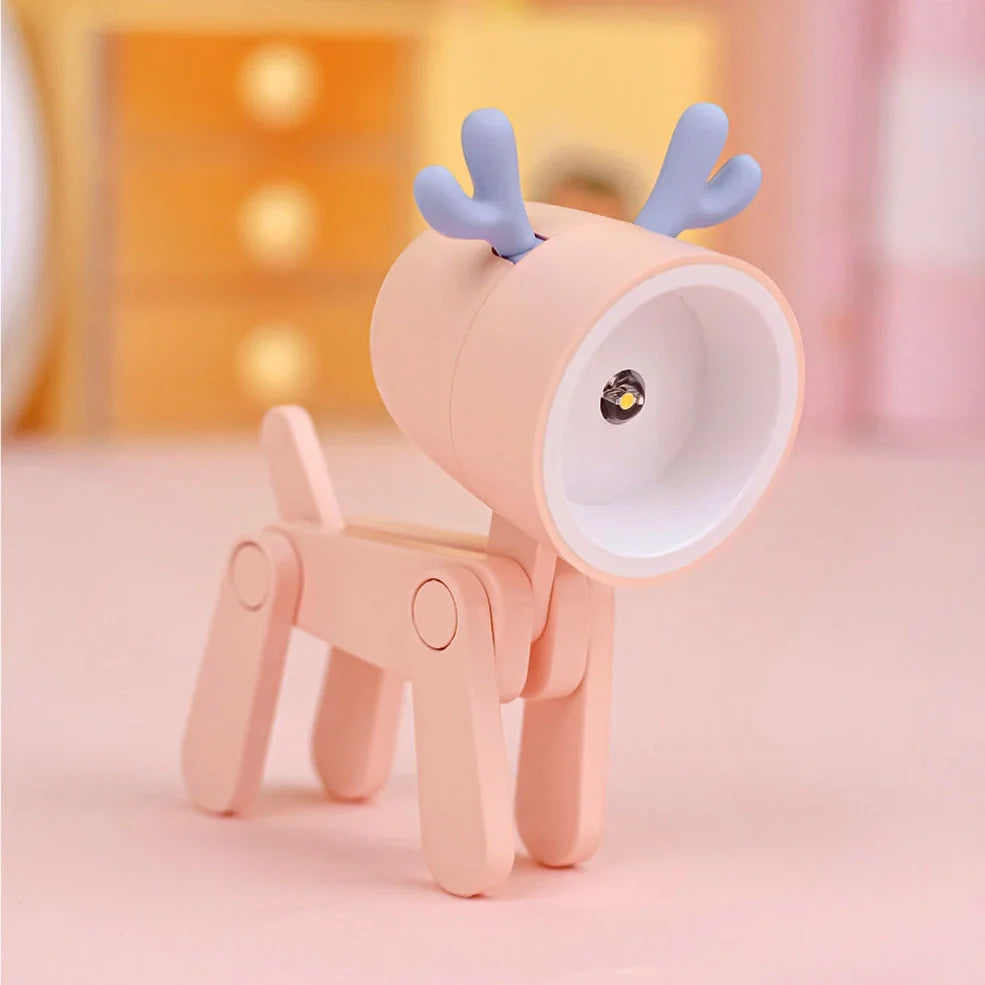 Hand-made mini night lamp with cartoon animal design in blue, measuring 33x55x80mm