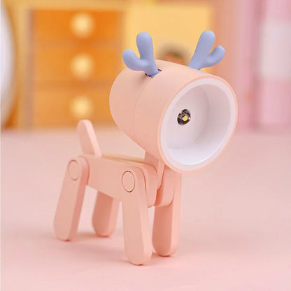 Hand-made mini night lamp with cartoon animal design in blue, measuring 33x55x80mm