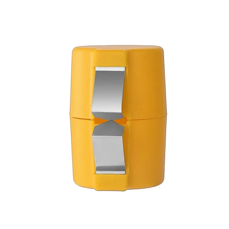 Vibrant coloured egg shell opener tool for clean cracking and beating in kitchen