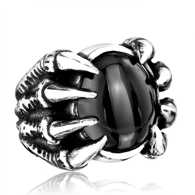 Vintage Titanium Steel Zircon Ring with Intricate Design and Comfortable Fit