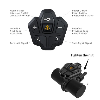 Black and grey smart Bluetooth warning light riding helmet showing integrated light system
