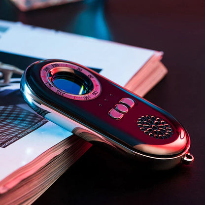 Portable anti-theft security alarm with infrared detection, loud alarm, and LED flashlight for safe travel