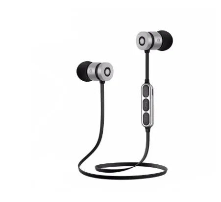 Black metal magnetic sports Bluetooth wireless headset with neck-mounted design and gift packaging
