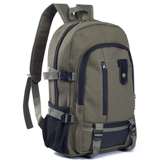Stylish and durable canvas backpack for men and students, perfect for school, work, or travel.
