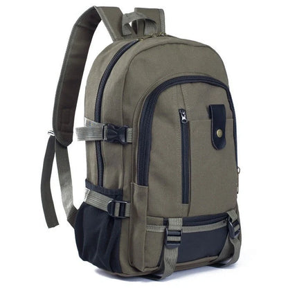 Stylish and durable canvas backpack for men and students, perfect for school, work, or travel.