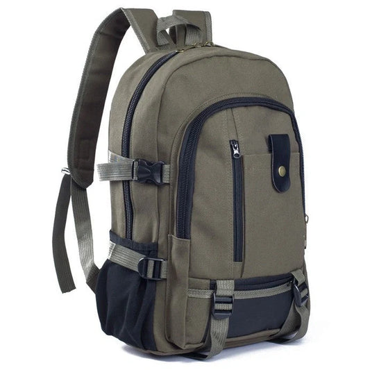Stylish and durable canvas backpack for men and students, perfect for school, work, or travel.